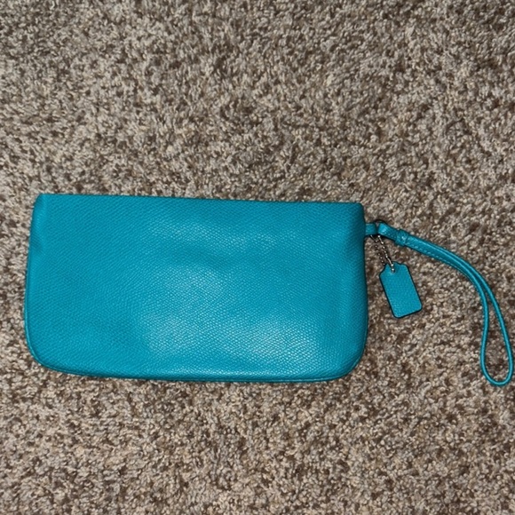 Coach Teal Wallet With Cherry Charm - Picture 6 of 12